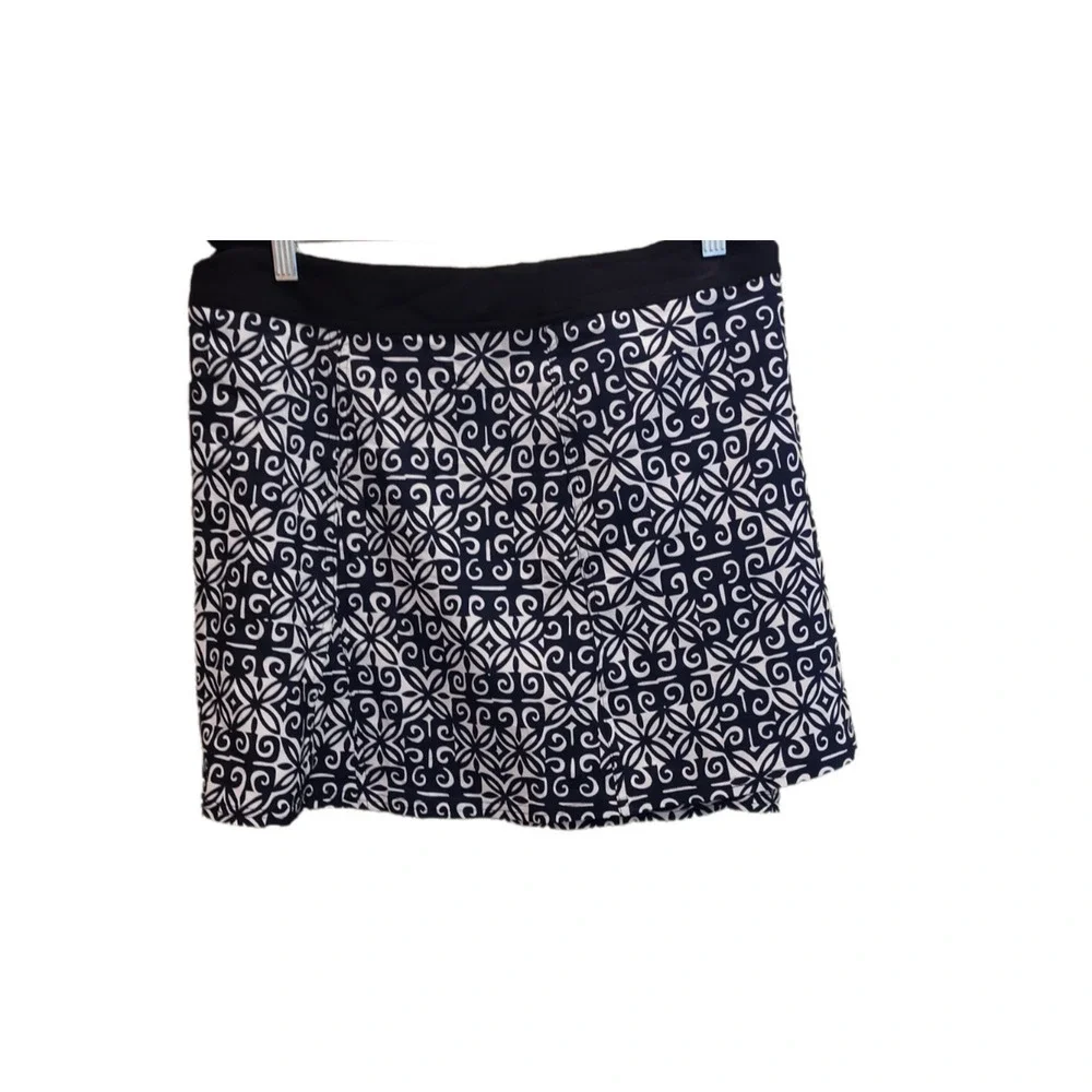 RipSkirt‎ Hawaii Black/White Ulupa Print Women's Wrap Skirt Size Large